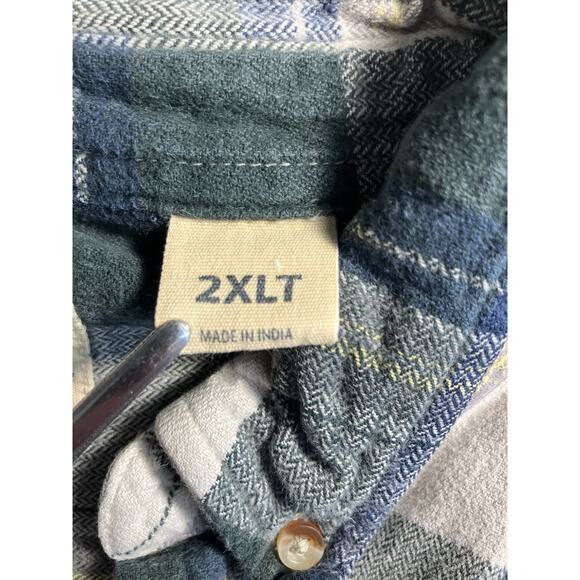 Redhead Flannel Shirt Green And White Plaid Print Men’s Size 2XLT - Picture 5 of 7